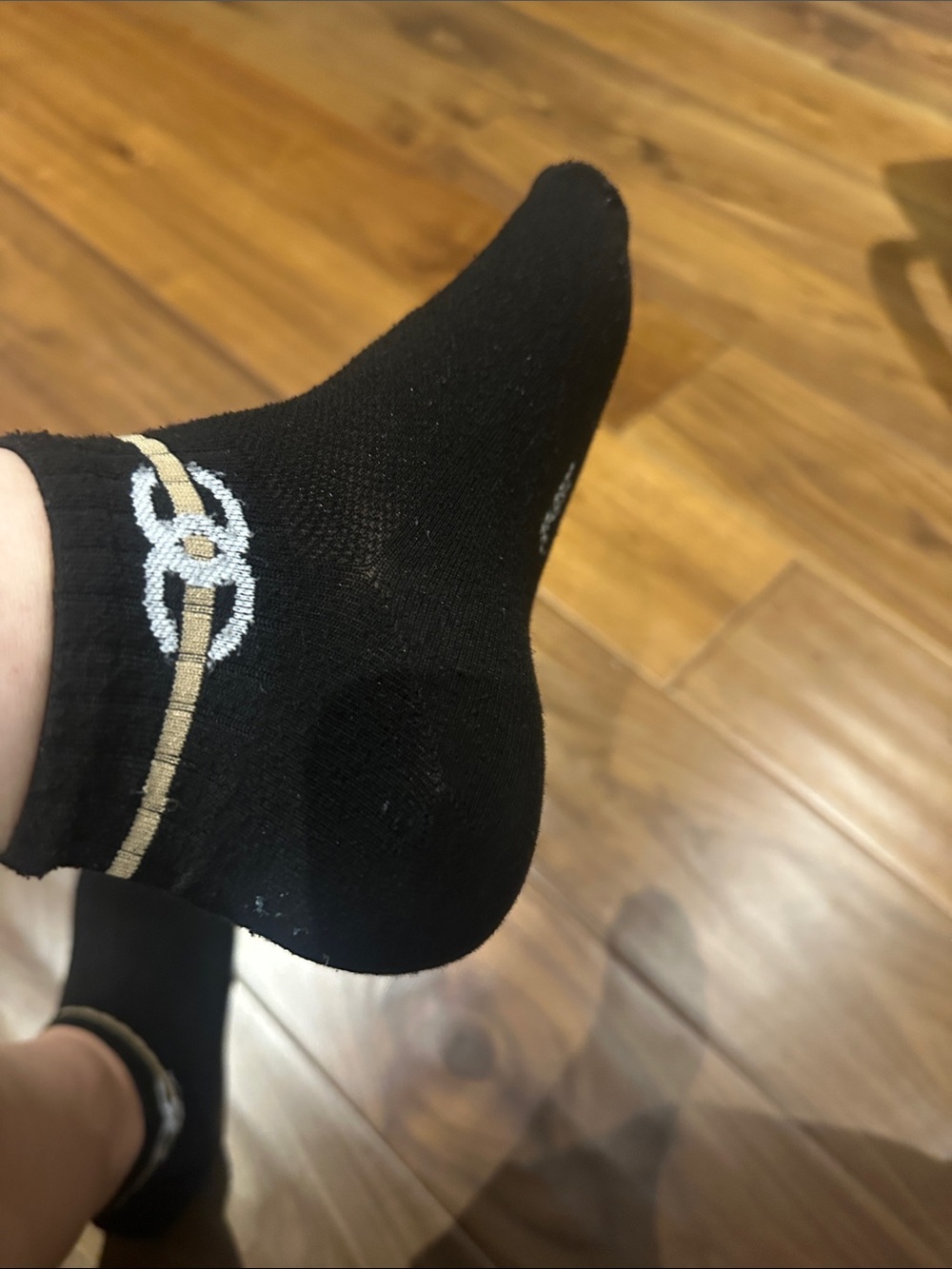 Affordable Fashion Finds Black Ankle Socks with Gold and White Chain Detail